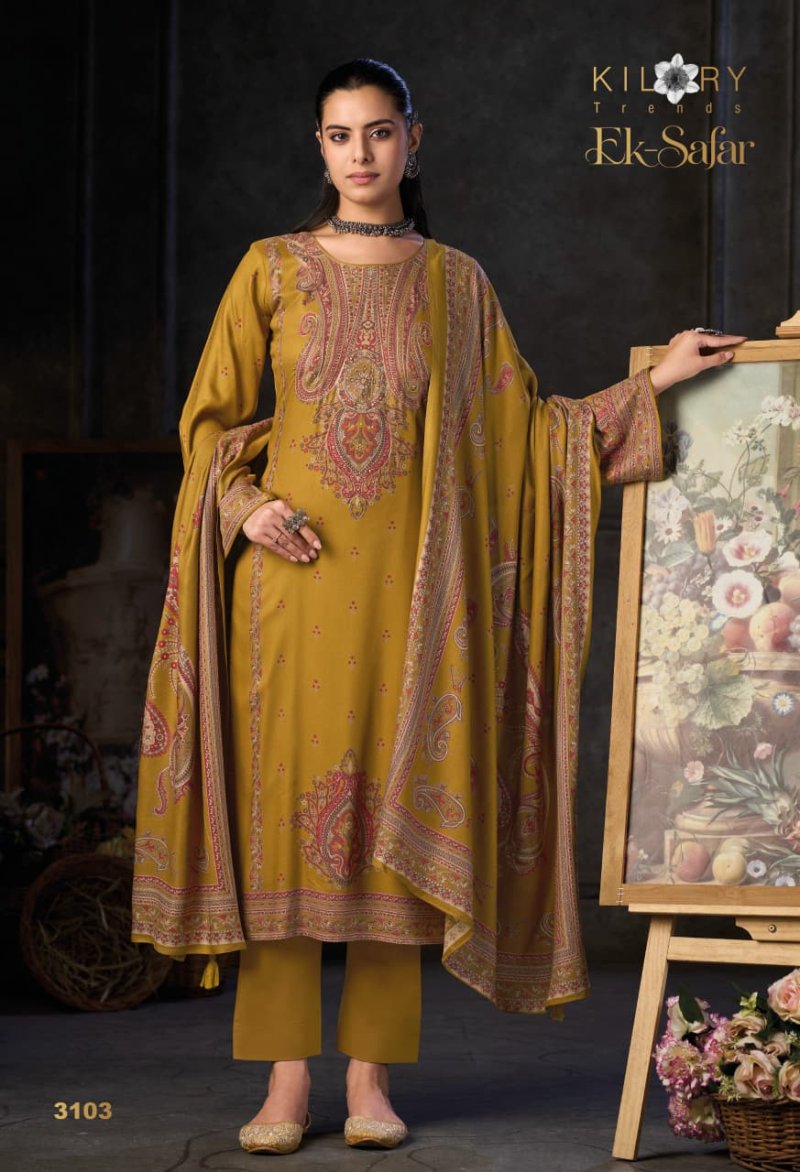 Ek Safar By Kilory Viscose Pashmina Dress Material